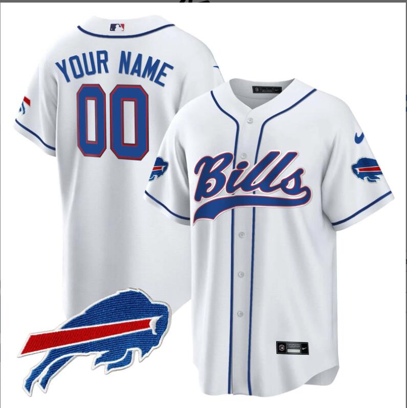 Men Men 2024 Nike NFL Buffalo Bills Baseball Custom Jersey